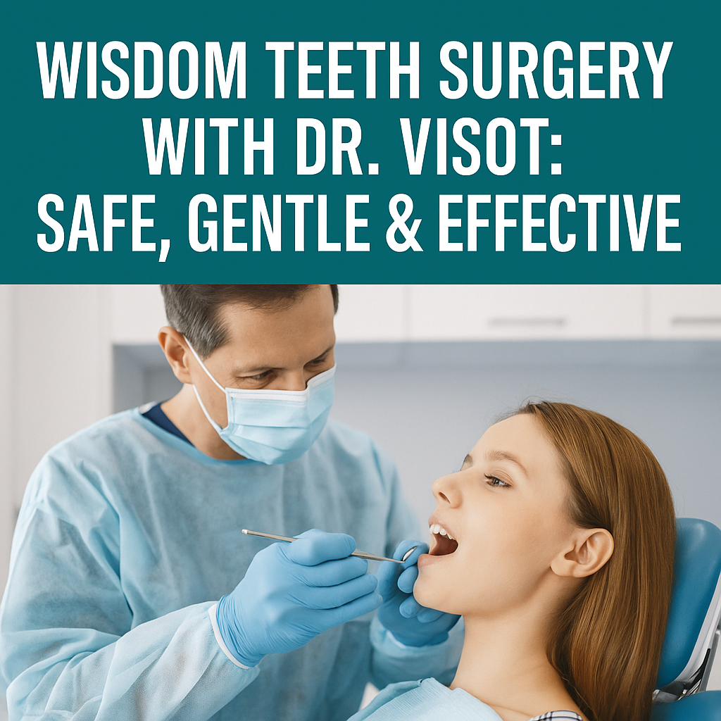 Diagram showing wisdom tooth extraction procedure.