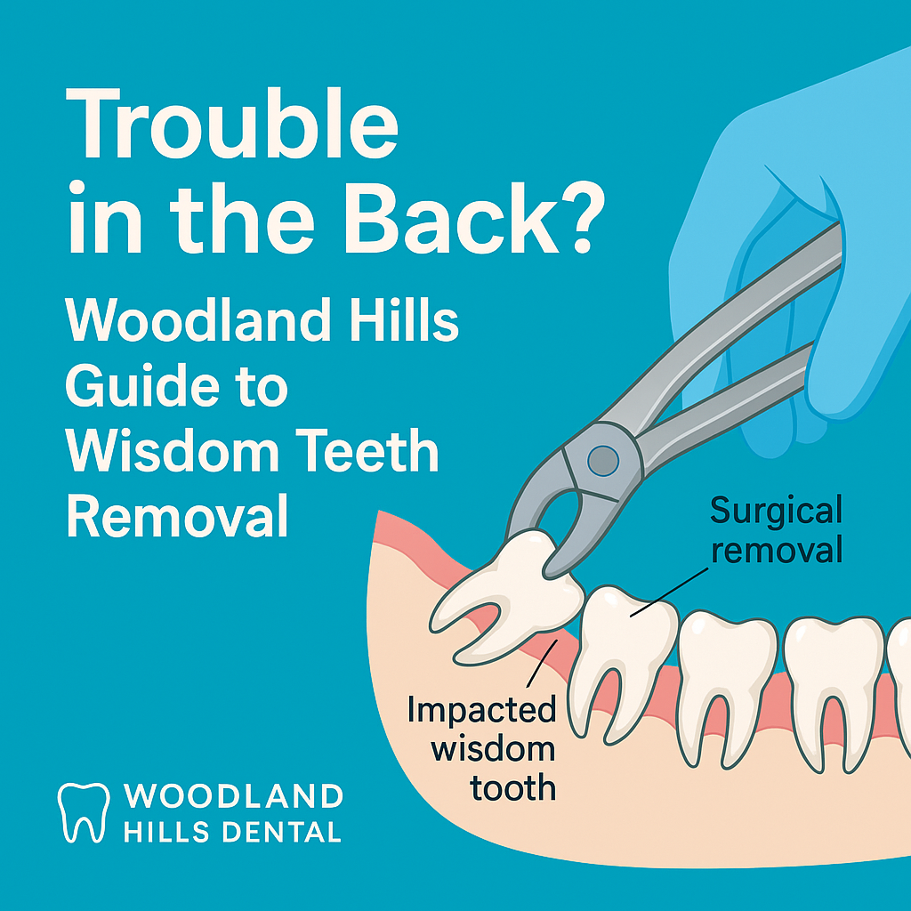 Impacted wisdom tooth illustration and surgical removal process