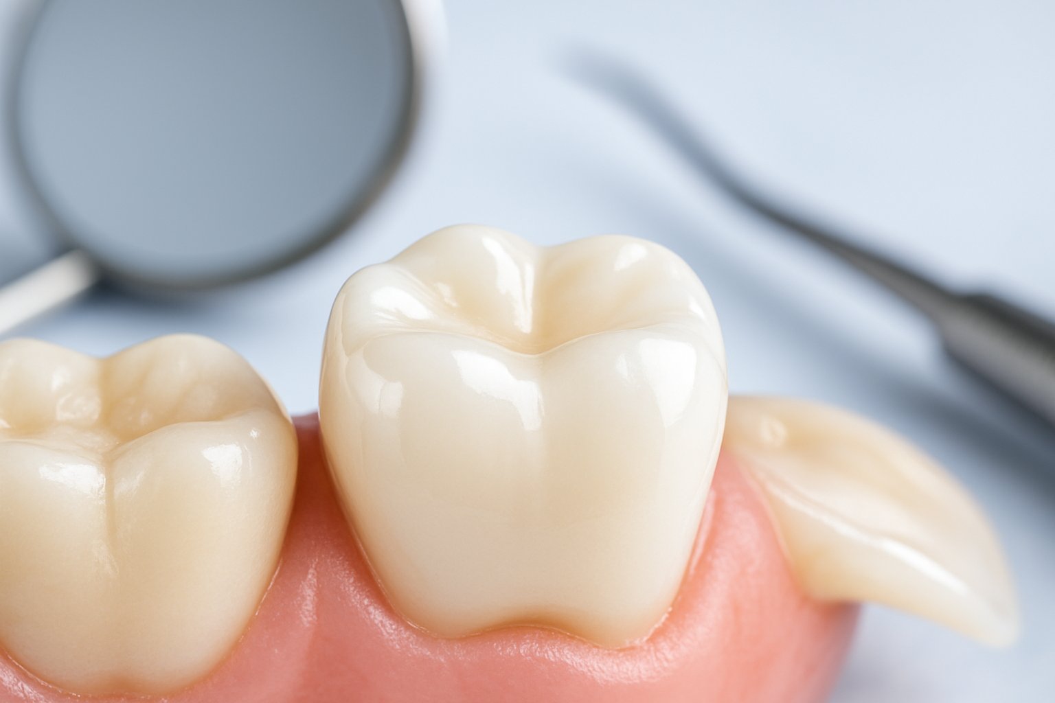 close up of zirconia crown